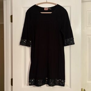 Juicy couture black sequin trimmed dress size large